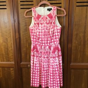 Tahari Gingham Ikat Dress